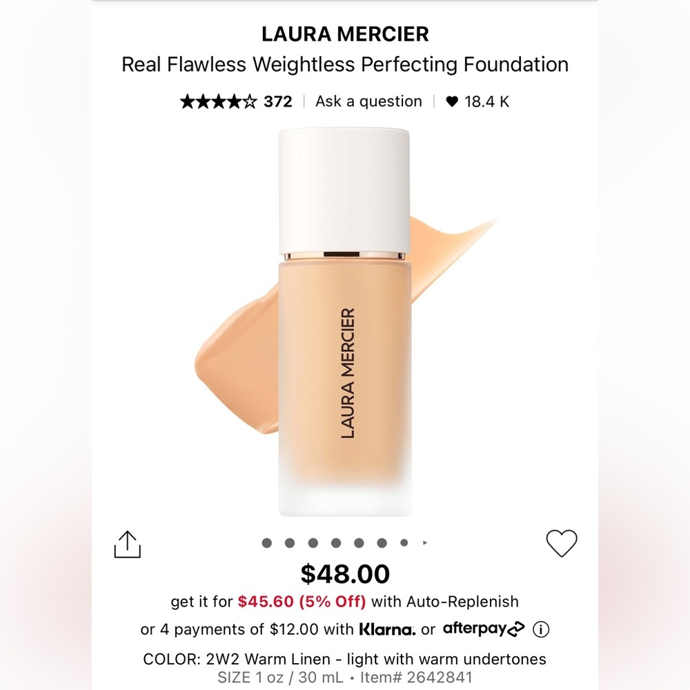 Laura Mercier Real Flawless Weightless Perfecting Foundation